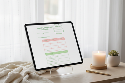 Financial planner on tablet